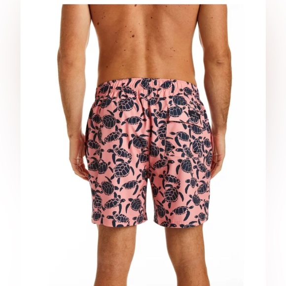 RAINFOREST Mens Lined Swim Trunks Turtle Print In Flamingo Pink Size XL NWOT - Picture 3 of 8